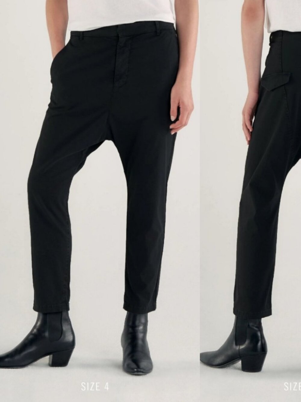 Nili Lotan Paris Twill Drop Crotch Pants in Jet Black Size 2 - Picture 2 of 11